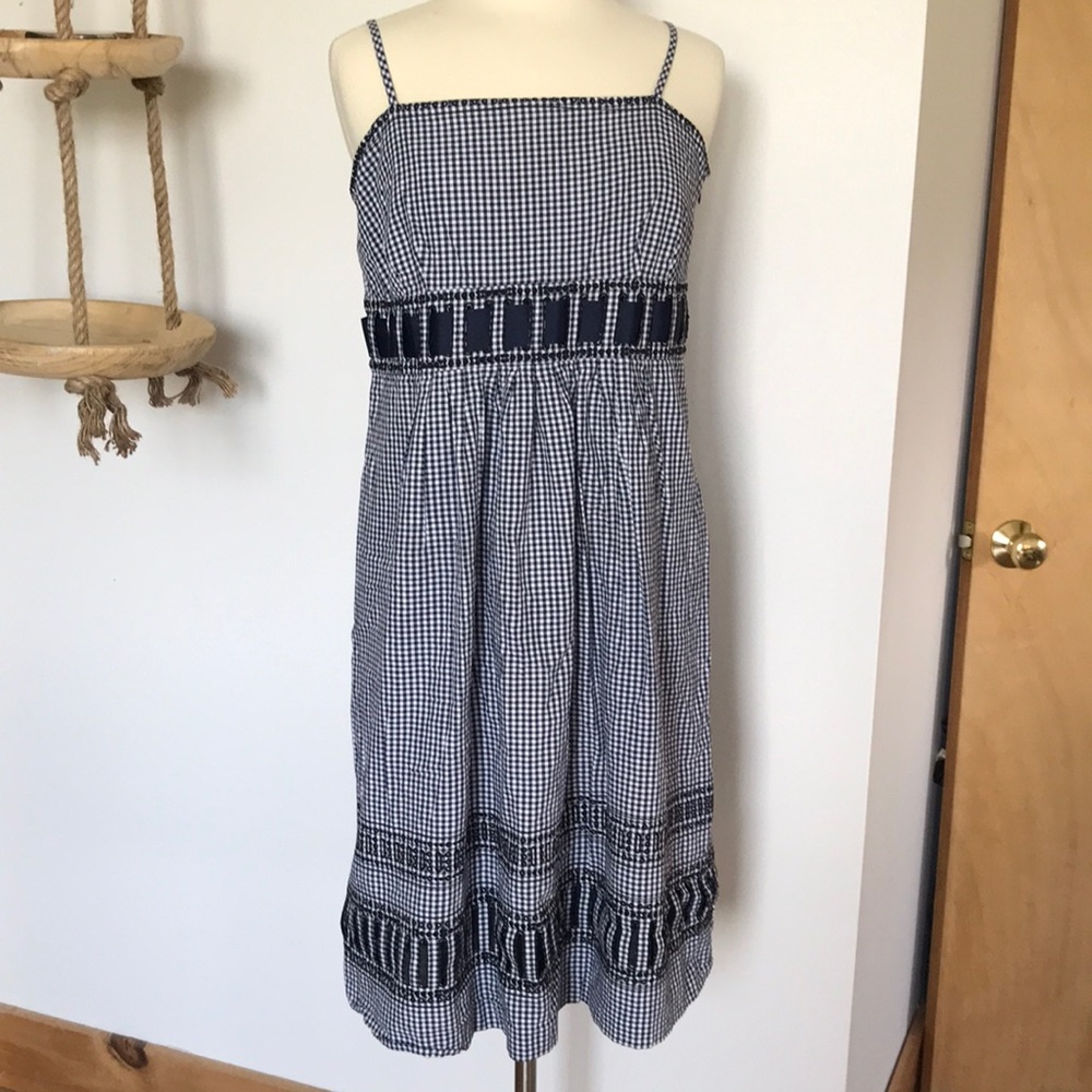 Andre Oliver brand 100% Cotton Gingham Print Country Dress - Size 14